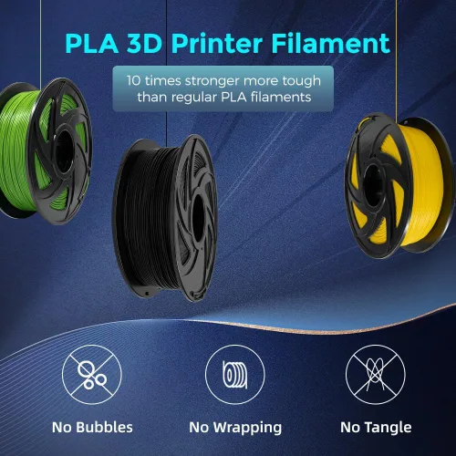 Vista 4 de Voxelab Filamento para impresora 3D, filamento PLA Pro (PLA+) de 0.069 pulgadas, precisión dimensional +/- 0.001 in, material de impresión 3D de 2.2
