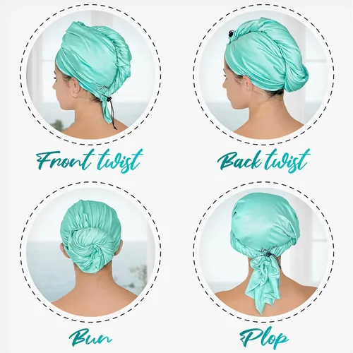 Vista 6 de THE PERFECT HAIRCARE Curly Hair Girls Juego de Toallas de Microfibra para Plopping - Envoltorio Anti-encrespamiento Sedoso y Suave para Secar