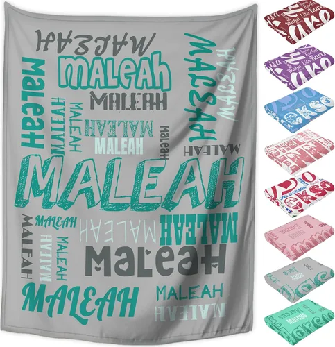 Vista 16 de Manta personalizada con nombre, mantas de franela personalizadas para bebés, niños y adultos con nombre, regalo de Navidad, cumpleaños, día de San