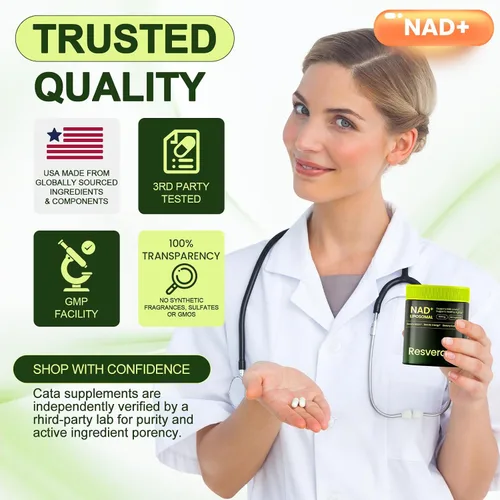 Vista 5 de Suplemento alternativo NMNH, resveratrol de ribósido de nicotinamida NAD, NAD liposomal + resveratrol, suministro de 30 días - Suplemento NAD