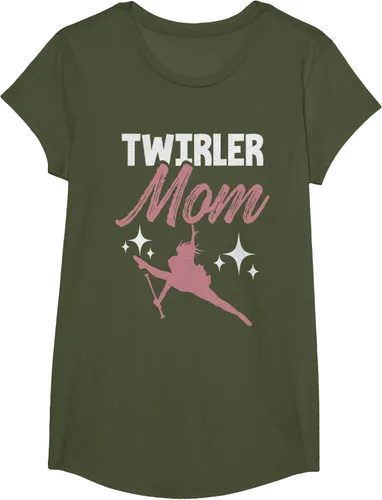Vista 76 de Twirler Mom Baton Twirl Mother Majorette Twirling Camiseta, Negro, S