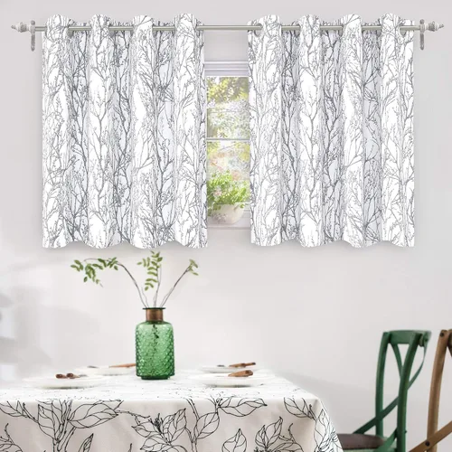 Vista 15 de DriftAway Cortinas opacas con diseño de ramas de árbol, doble capa, 84 pulgadas de largo, para dormitorio, estampado clásico, aislamiento térmico