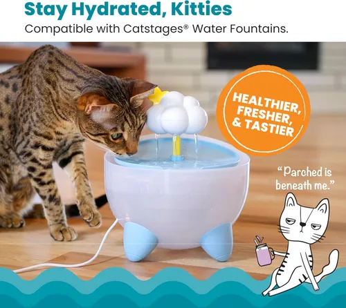 Vista 2 de Catstages Filtro de repuesto para fuente de gato, sistema de filtración 5 en 1 de alta calidad para fuentes de agua para gatos, carbón activado