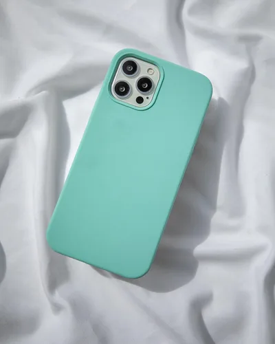 Vista 6 de FELONY CASE - Funda para iPhone 14 Pro Max - Funda de silicona verde pastel Silicona líquida con forro de microfibra antiarañazos, funda
