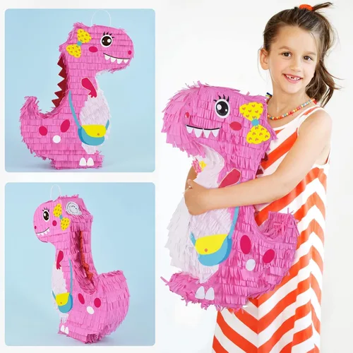 Vista 2 de Piñata de dinosaurio - Suministros de fiesta de cumpleaños de dinosaurios