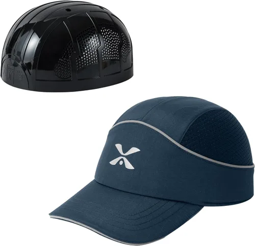 Vista 15 de TIHEEN Gorra de seguridad unisex, estilo gorra de béisbol con rayas reflectantes, ligera y transpirable, gorra de protección para la cabeza