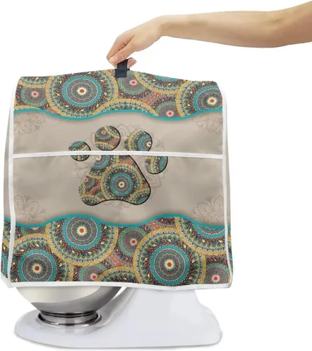 Vista 2 de Funda para mezclador de cocina de pata de perro bohemio compatible con ayuda de cocina de 4.5 a 5 cuartos de galón, batidora de pie Hamilton