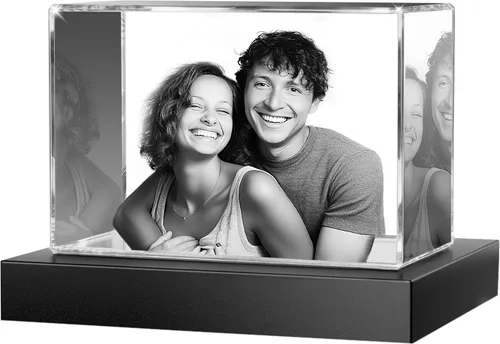 Vista 11 de Foto de cristal 3D con forma de corazón personalizada, regalo de imagen de cristal grabada con láser para papá, marido, abuelo, día del padre