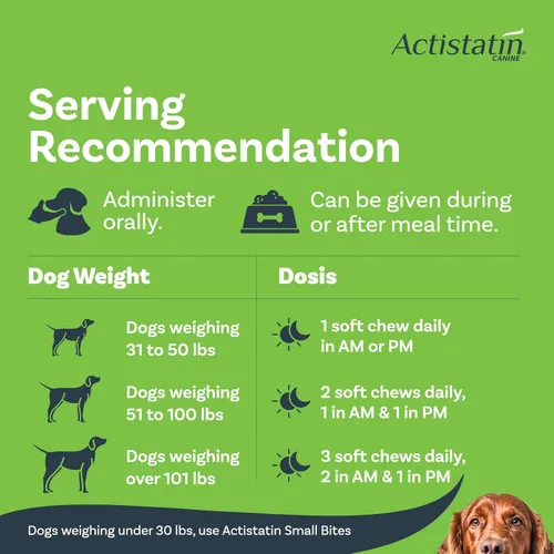Vista 6 de Actistatin Masticables suaves caninos para perros grandes, 120 unidades – Articulación de fuerza extra patentada, cartílago, suplemento de tejido