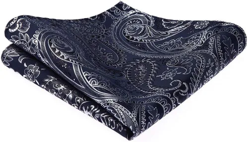 Vista 51 de HISDERN Pajaritas para hombre, corbatín de cachemira para hombre, corbata de lazo y bolsillo cuadrado, juego formal de esmoquin para boda