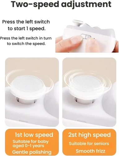 Vista 3 de Cortaúñas eléctrico para personas mayores, recortadora de uñas automática segura y recargable para uñas gruesas, ancianos, bebés, niños y mujeres