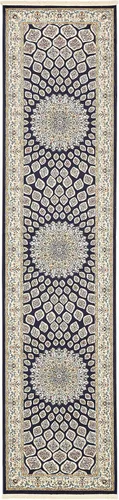 Vista 23 de Unique Loom Narenj Collection - Alfombra clásica con diseño de medallón texturizado tradicional, 3 x 5 pies, 1 pulgada, rectangular, color Azul