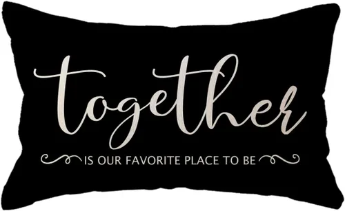 Vista 5 de ULOVE LOVE YOURSELF Home Quotes Fundas de almohada decorativas de madera Together is Our Favorite Place to Be", funda de almohada de granja de 12 x