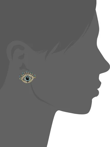 Vista 2 de Betsey Johnson Pendientes de ojo, Vidrio, Cristal, vidrio