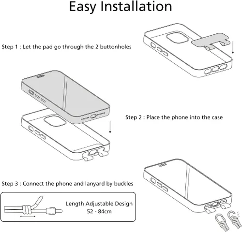 Vista 6 de alto Anello - Funda de piel cruzada diseñada para iPhone 14, funda protectora contra caídas de piel italiana con correa de cordón desmontable
