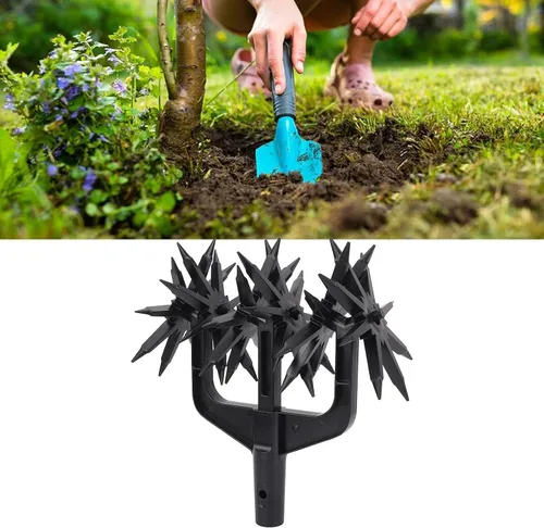 Vista 6 de Aflojador de suelo de jardín Tiller giratorio Kuuleyn Garden Cultivador giratorio Abs plástico mano suelo escarificador manual herramienta