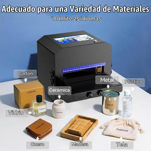 Vista 2 de Máquina de codificación de inyección de tinta P6 con pantalla táctil de 7 pulgadas, impresora de código de lote de 0.08-0.5 pulgadas con cartucho