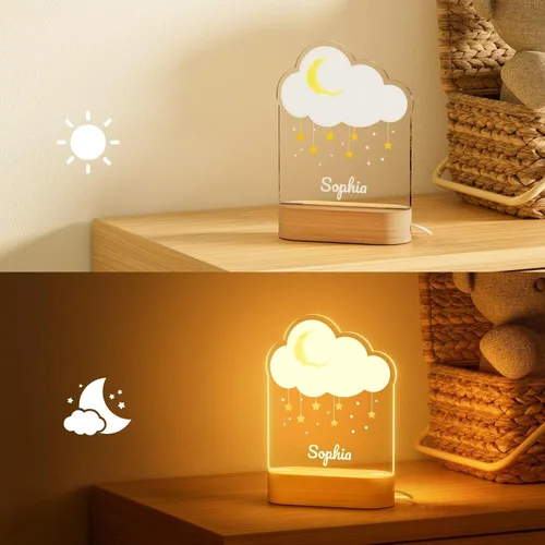 Vista 3 de Bemaystar Regalos personalizados para niños – Lámpara 3D acrílica de estrella, luz nocturna personalizada, nombre personalizado, regalo