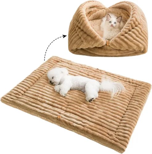 Vista 10 de Cama para gatos para interiores, autocalentable, cama para gatos, camas Rojo