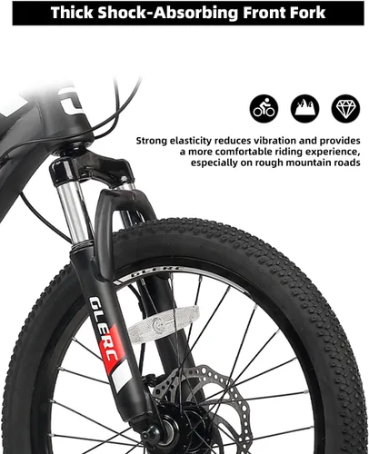Vista 8 de Glerc Bicicleta de montaña para niños de 20, 24 y 26 pulgadas, bicicleta de montaña para niños y niñas a partir de 6 años, bicicleta Skyline de 21