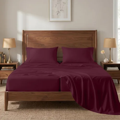 Vista 42 de LANE LINEN Sábanas de cama individual – 450TC algodón peinado de fibra larga de alta calidad, color blanco Soft & Breathable Twin Sheet &