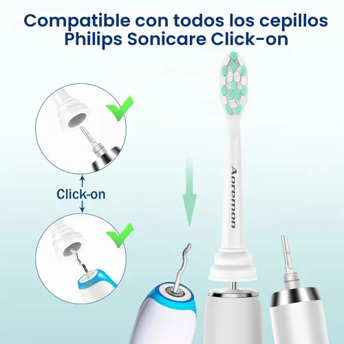 Vista 3 de Aoremon Cabezales de cepillo de dientes para cabezales de repuesto Phillips Verde-10