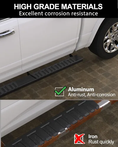 Vista 5 de KYBOLT Estribos de 6.3 pulgadas compatibles con Ford F-150 SuperCrew Cab 2015-2023 (4 puertas de tamaño completo), Ford F-250 F-350 Super Duty Crew
