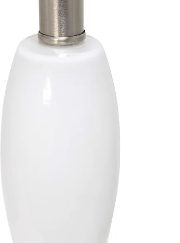 Vista 5 de Elegant Designs LT3315-WHT Lámpara de mesa contemporánea de cristal curvo, color blanco