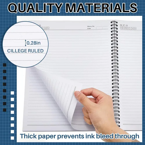 Vista 5 de Jutom 2 blocs de cuadernos jumbo para zurdos de 11 x 8.5 pulgadas, encuadernados con alambre para zurdos, 200 páginas, diario inspirador para negro