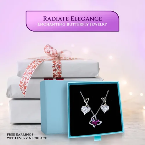 Vista 3 de Style Smith Butterfly Pendant Necklace - Cute Dainty necklaces for your Women, Mom, Daughter, Wife, Ladies, Teen girls, Sister, Friends, Mother