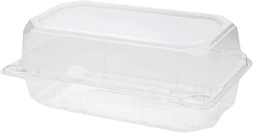 Vista 5 de Karat 14.7cm Contenedores de alimentos con tapa y bisagras de plástico transparente - Cajas duraderas, apilables, resistentes a las grietas