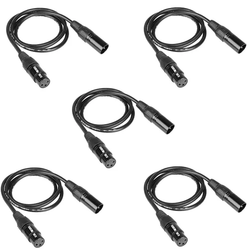 Vista 9 de 4 unids 3.3 ft largo DMX 512 XLR cable DMX 3.2t 3 Pin verdadero DMX cable macho a hembra para DMX micrófono etapa luces