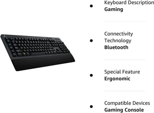 Vista 5 de Logitech G613 LIGHTSPEED Teclado mecánico inalámbrico para juegos multihost de 24 GHz conectividad Bluetooth renovado