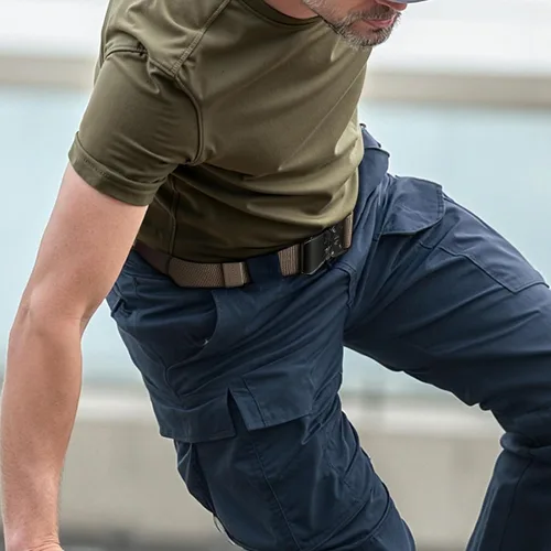 Vista 6 de BULLIANT Cinturón táctico para hombre, cinturón elástico ajustable para hombres, senderismo, ejercicio, resistente, 1 3/8 pulgadas, liberación rápida