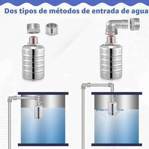 Vista 5 de Válvula de flotador de acero inoxidable 304 con control automático de nivel de agua, válvula de flotador de 1/2 a 3/4 pulgadas con cierre automático