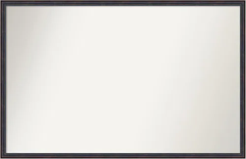 Vista 128 de Amanti Art Espejo de baño de bronce para sobre el fregadero, 25 x 26 pulgadas, espejo rectangular de bronce oscuro, marco de madera tradicional