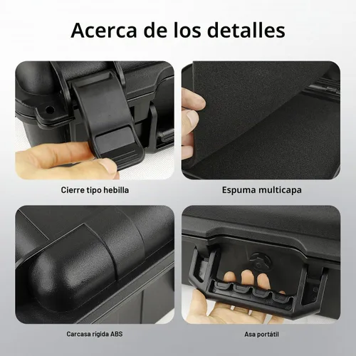 Vista 3 de Estuche rígido portátil, con espuma de bricolaje, grande, 18.4 x