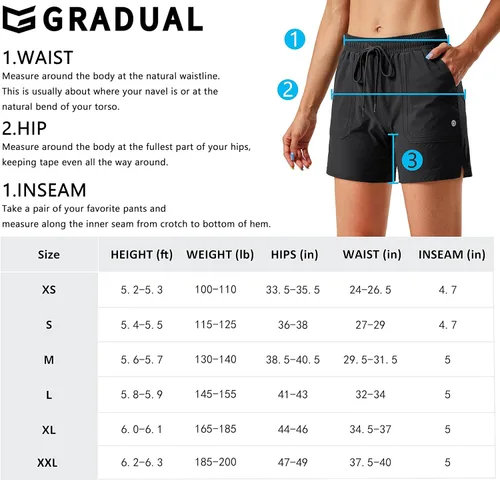 Vista 7 de G Gradual Women's 5" Hiking Cargo Shorts Quick Dry Athletic Shorts for Women with Pockets for Golf Workout Walking