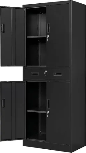 Vista 11 de Armarios de almacenamiento de metal, archivador de metal con 2 cajones de bloqueo, armarios de almacenamiento con cerradura para oficina, hogar