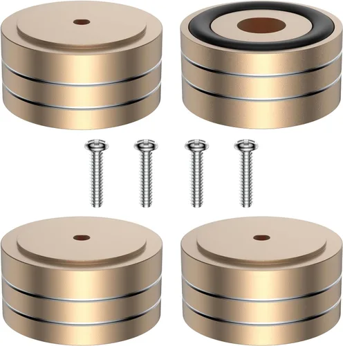 Vista 11 de Tertullus 4 pies de aislamiento de altavoz de alta fidelidad de 1.575 x 0.787 in de aluminio para tocadiscos, subwoofers, amplificador, dispositivos