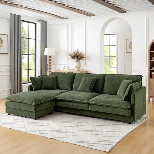Vista 6 de Sofá modular combinado de bricolaje, juego de sofá en forma de L de 110.2 pulgadas para muebles de sala de estar, juego de muebles para la sala de 3