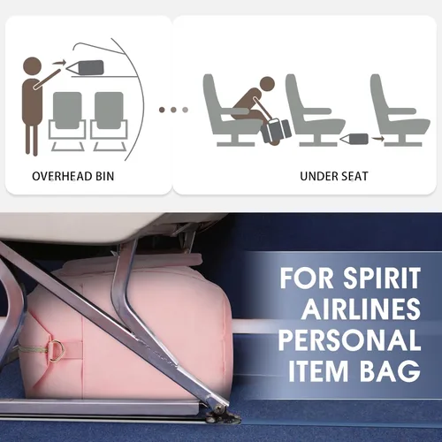 Vista 3 de WANDF For Spirit Airlines - Bolsa de viaje de 18 x 14 x 8 pulgadas, con bolsa de tamaño de cuarto de galón aprobada por la TSA y bolsas de zapatos