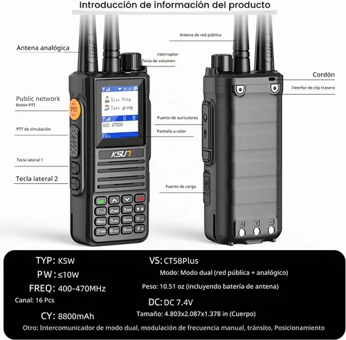 Vista 7 de Radios POC globales libres PTT de la vida de la red de KSUN 4G con tarjeta