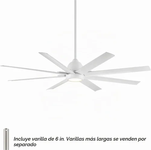 Vista 2 de WAC Lighting Ventilador de techo inteligente de aluminio Mocha XL de 8 aspas en níquel cepillado Aluminio cepillado