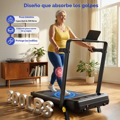 Vista 3 de YPOO 16% Walking Pad Incline, Treadmills for Home, Handle Bar, Foldable Negro oscuro
