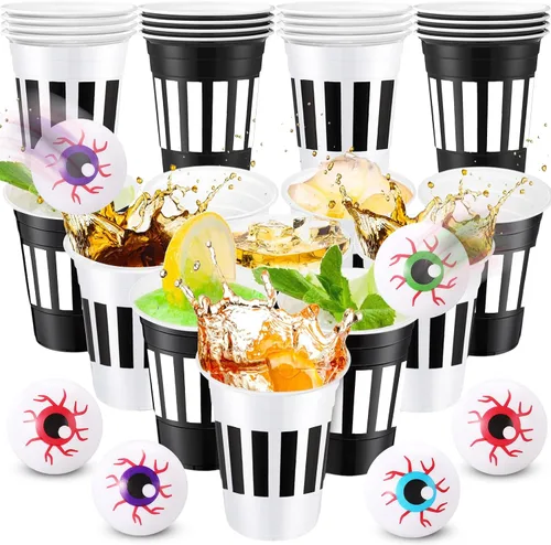 Vista 7 de Seenelling 32 piezas de suministros de juegos de fiesta del día de San Patricio para adultos incluyen 24 vasos de plástico blanco y verde de 16