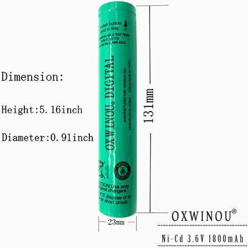 Vista 6 de XUNTU Batería de 3.6 V 1800 mAh 75175 compatible con Streamlight Stinger DS LED HP XT 75175 75375 75813 75810 PolyStinger Pelican M9 FL126 linterna