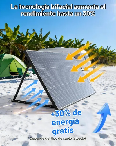 Vista 5 de Panel solar bifacial de 240 W, 2 unidades, 120 W, tipo N 16 BB, anti-sombra