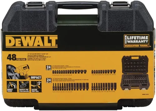 Vista 4 de DEWALT - Juego de llaves de impacto, combinación MM/SAE, unidad de 1/4 pulgada, 48 piezas (DWMT19251)