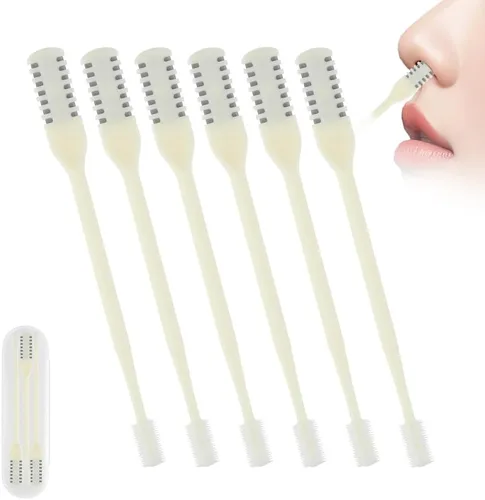 Vista 9 de Cortador de vello nasal 2 en 1, herramienta de eliminación de vello nasal mejorada con rotación de 360°, cuchilla de vello de nariz de doble cara